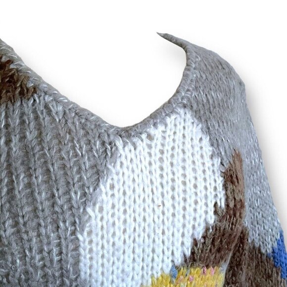 Sioni Womens Tunic Sweater Sz Medium Artsy Boho Wool Blend Bell Sleeve - Picture 4 of 6